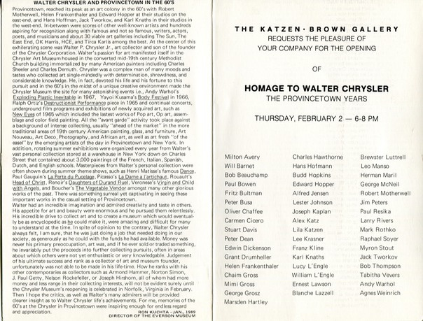 1989 Homage to Walter Chrystler