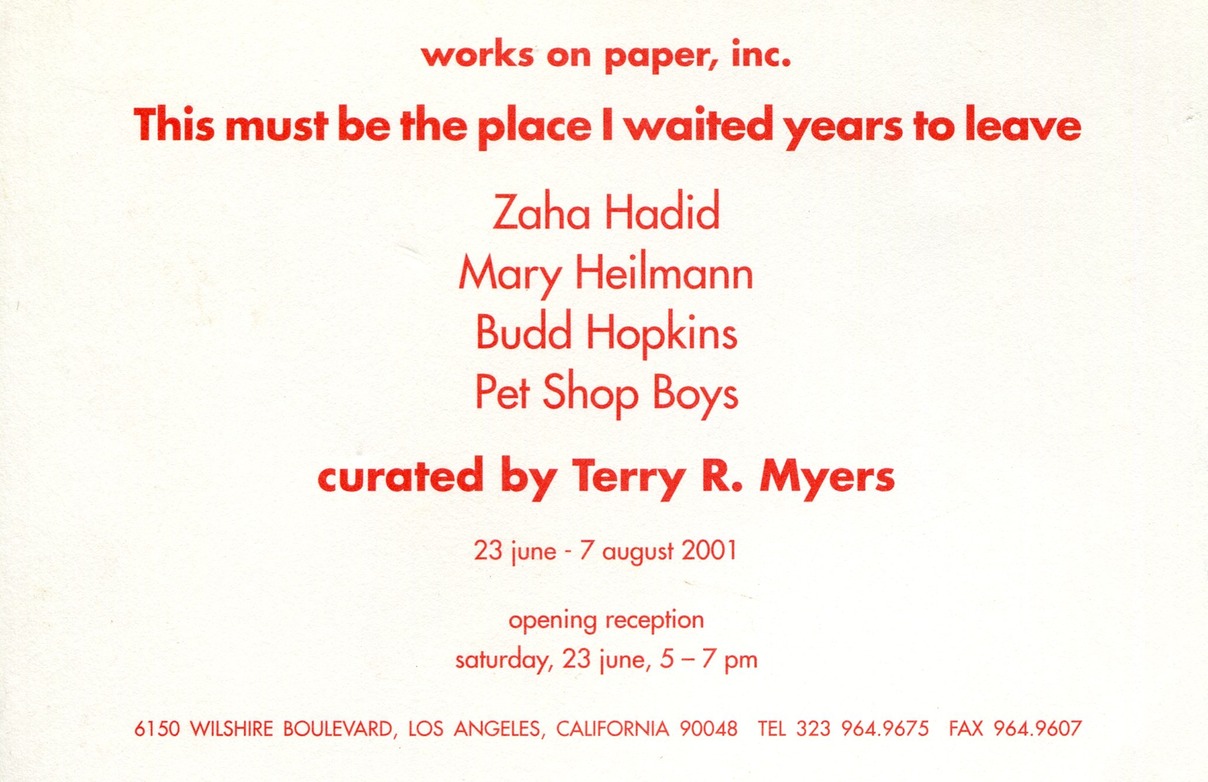 2001 works on paper invite